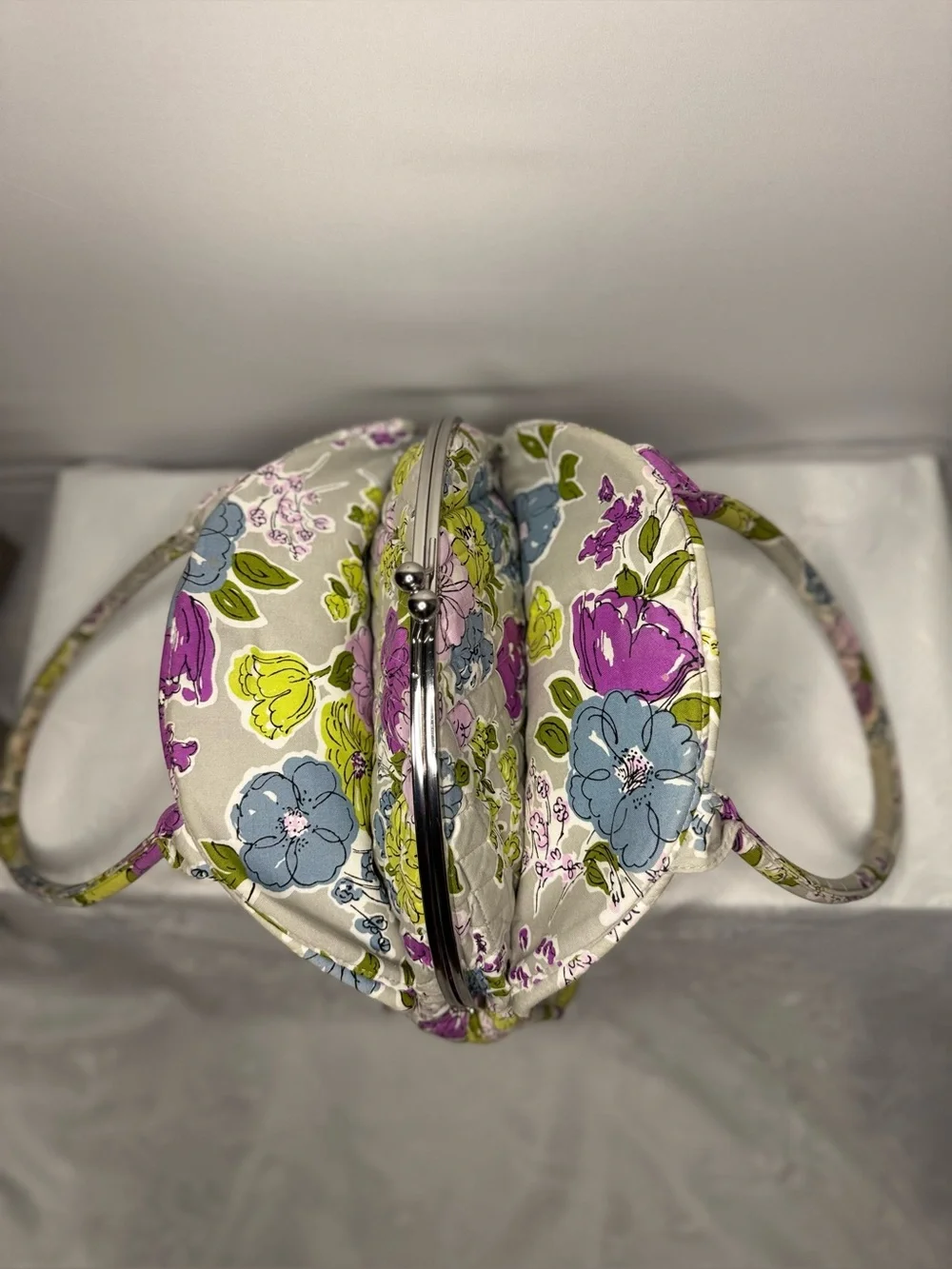 Vera Bradley Quilted Floral Frame Satchel-Retired Pattern- Double Compartment
